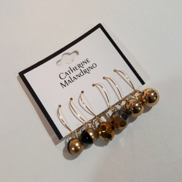 Catherine Malandrino Colorful Dangle Earrings - Set of 3 Women, Gold-Tone Hooks - Picture 3 of 8